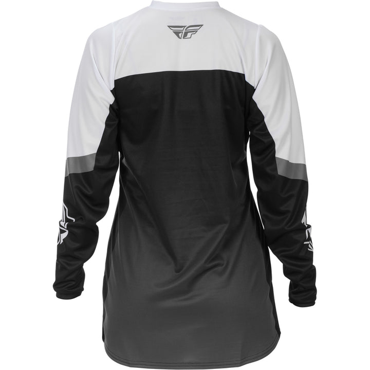 Fly Racing Women's F-16 Jersey Grey/Black/White - Rear View