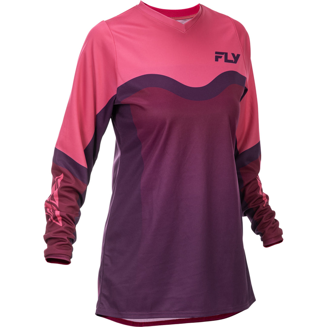Fly Racing Women's F-16 Jersey Pink/Mauve - Front View