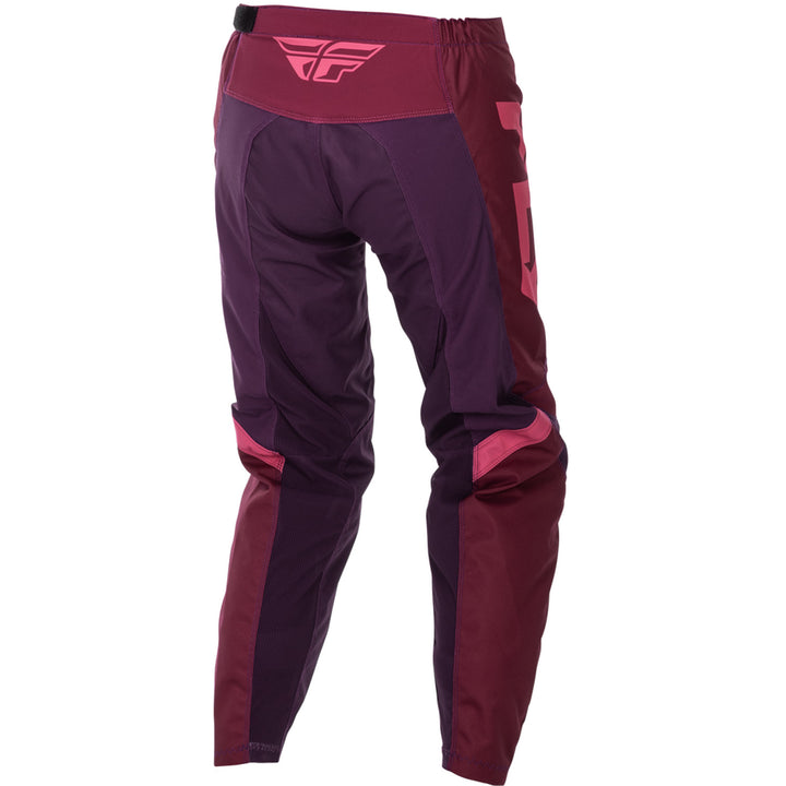 Fly Racing Women's F-16 Pants Pink/Mauve - Rear Right Side View