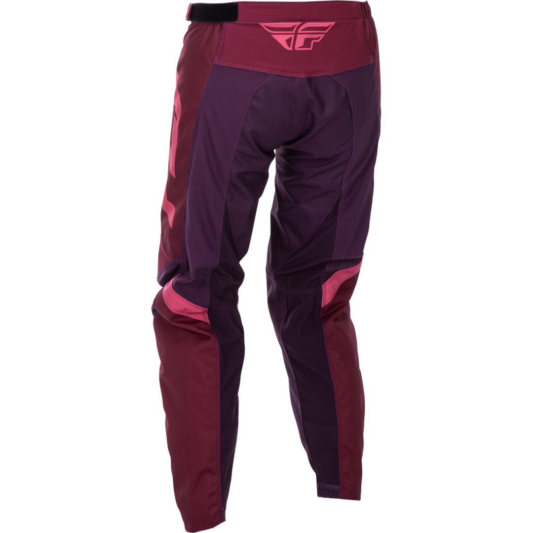 Fly Racing Women's F-16 Pants Pink/Mauve - Rear Left Side View
