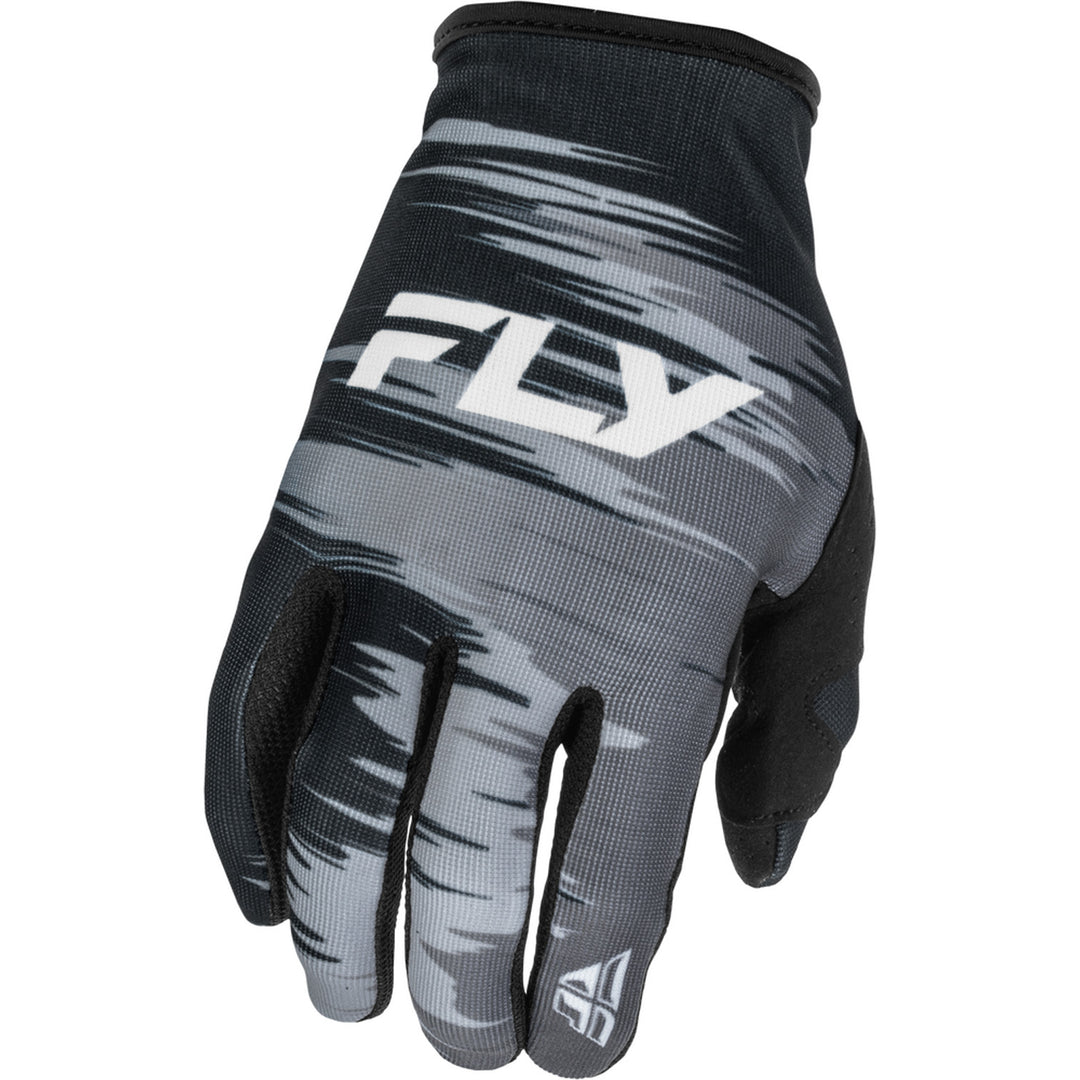 Fly Racing Women's Lite Gloves Black/Grey/White - Back of Hand View