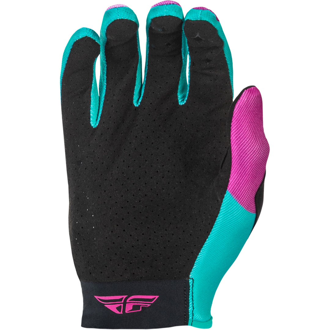 Fly Racing Women's Lite Gloves Pink/Turquoise - Palm View