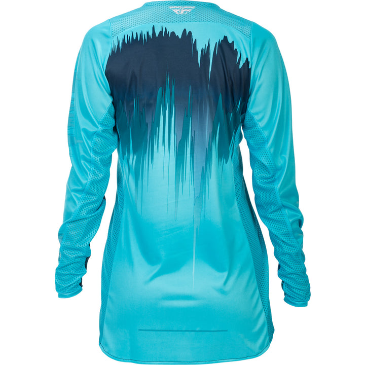 Fly Racing Women's Lite Jersey Aqua/Navy/White - Rear View