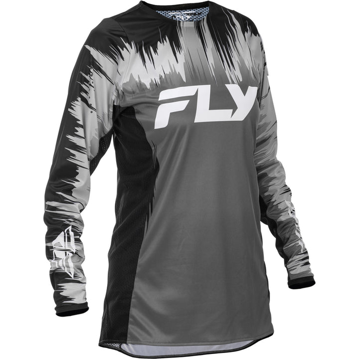 Fly Racing Women's Lite Jersey Black/Grey/White - Front View