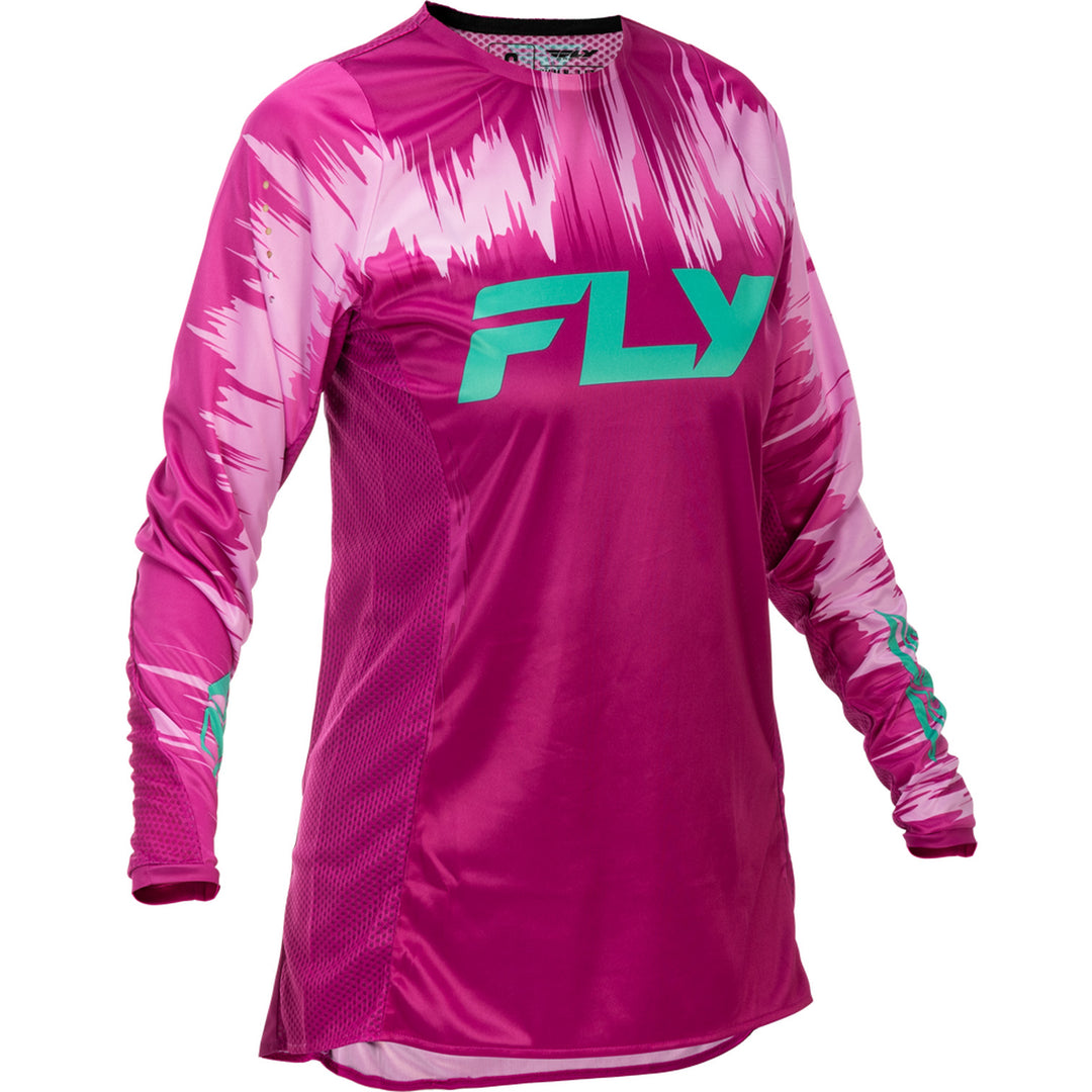 Fly Racing Women's Lite Jersey Pink/Turquoise - Front View