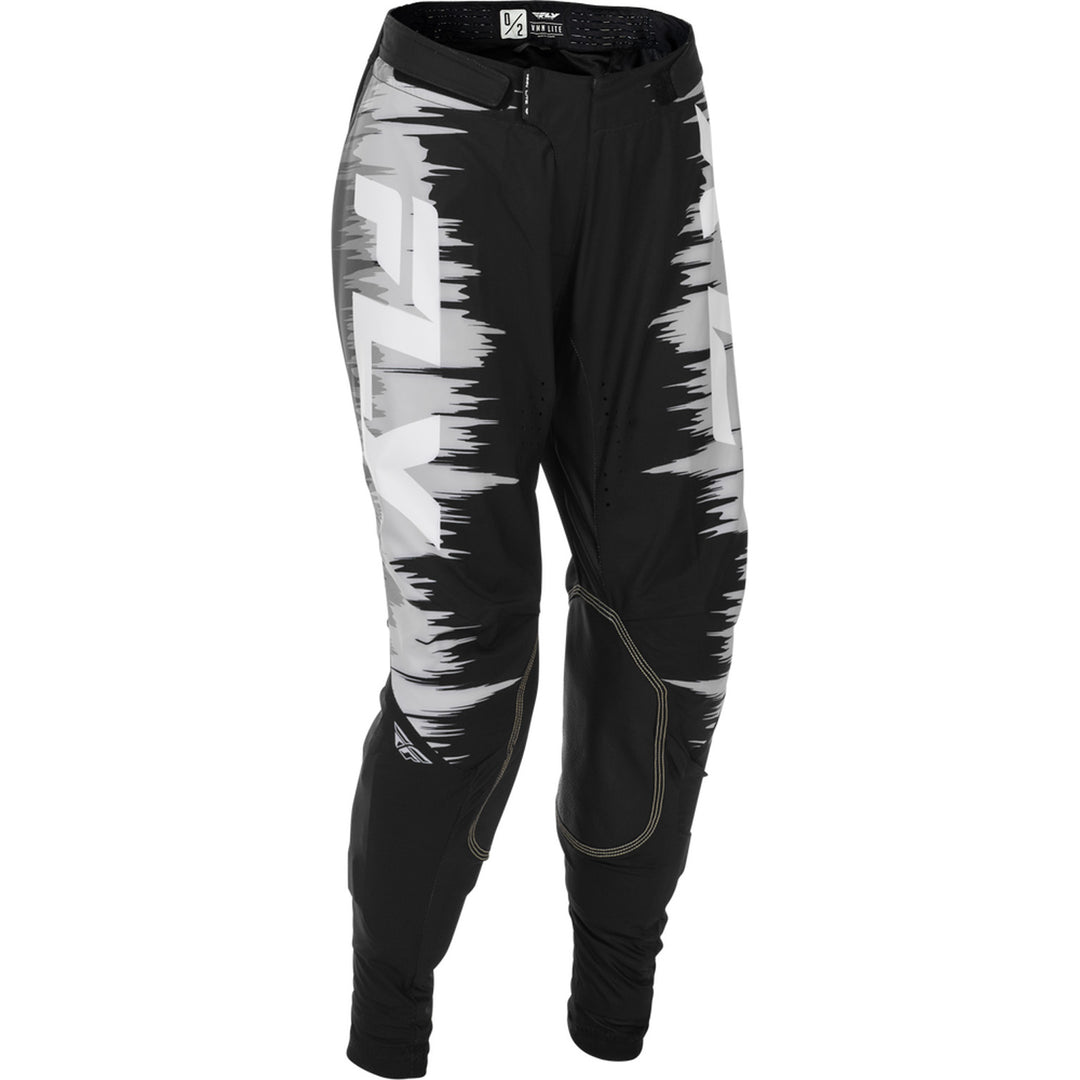 Fly Racing Women's Lite Pants Black/Grey/White - Front Right Side View