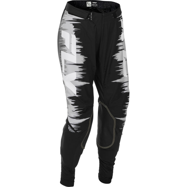 Fly Racing Women's Lite Pants Black/Grey/White - Front Right Side View