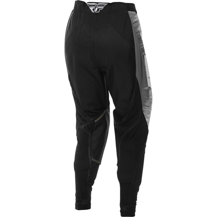 Fly Racing Women's Lite Pants Black/Grey/White - Rear Right Side View