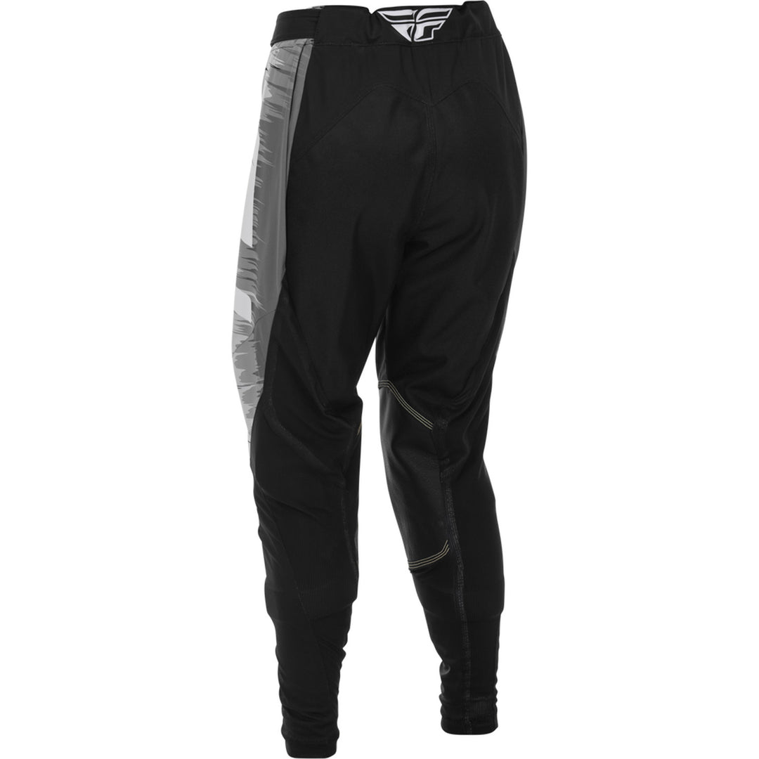 Fly Racing Women's Lite Pants Black/Grey/White - Rear Left Side View