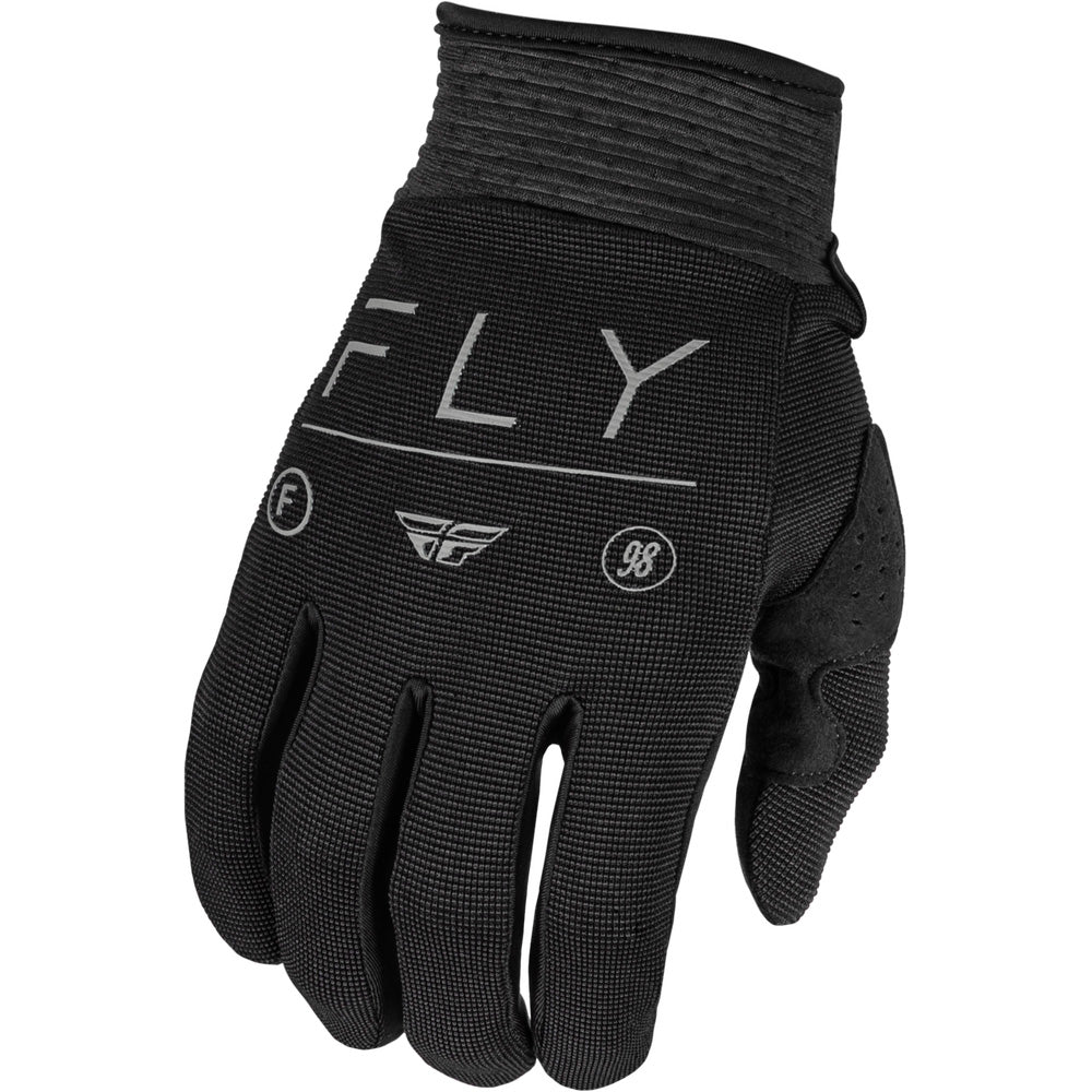 Fly Racing Youth F-16 Gloves Black/Charcoal - Back of Hand View