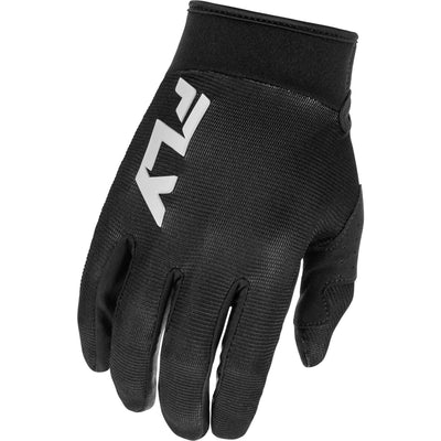 Fly Racing Youth F-16 Gloves Black/White - Back of Hand View