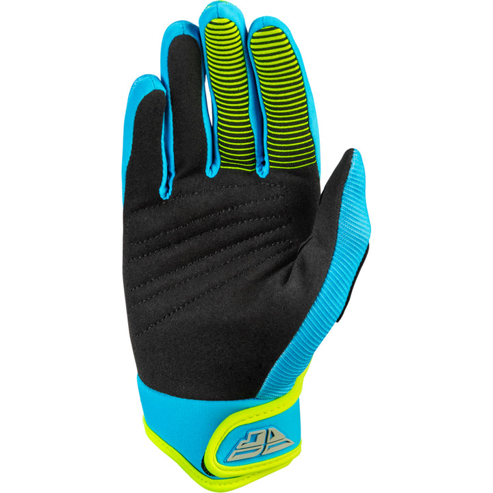 Fly Racing Youth F-16 Gloves Blue/Hi-Vis - Palm View