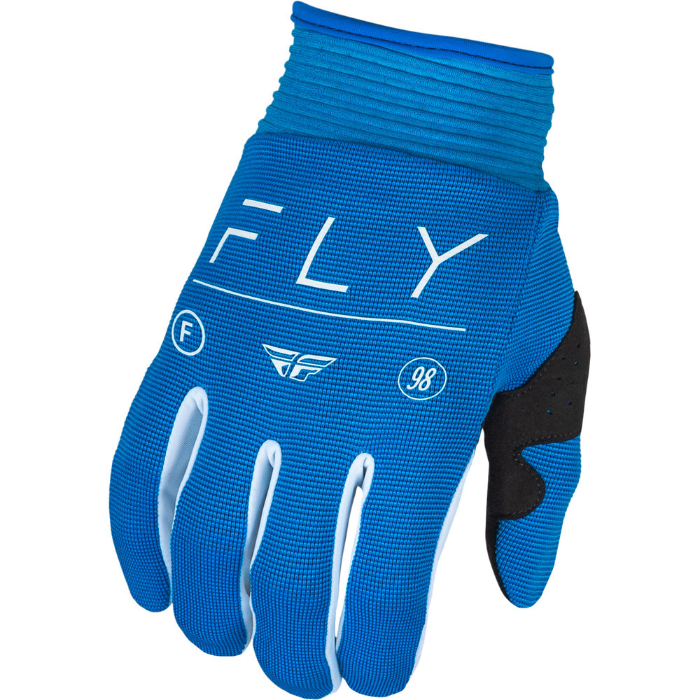 Fly Racing Youth F-16 Gloves True Blue/White - Back of Hand View