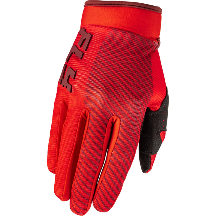 Fly Racing Youth F-16 Gloves Red - Back of Hand View