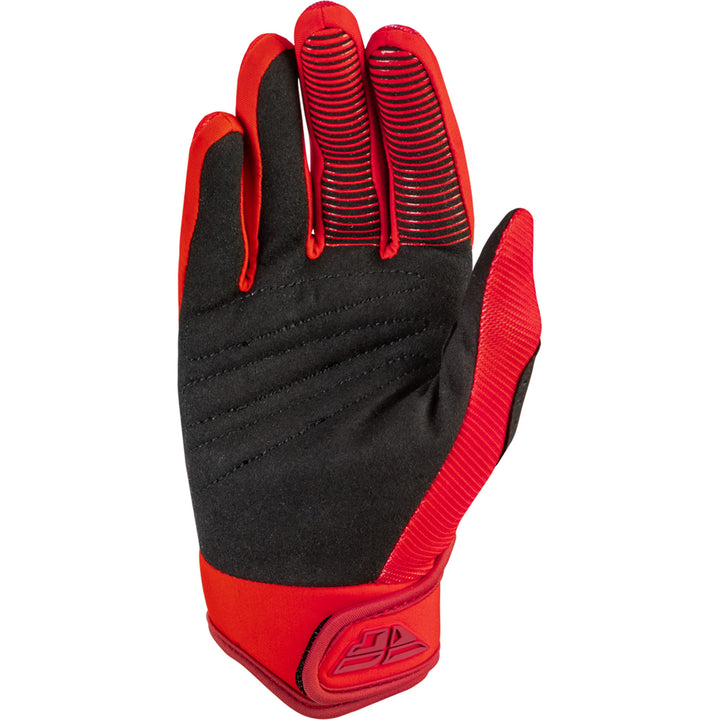 Fly Racing Youth F-16 Gloves Red - Palm View