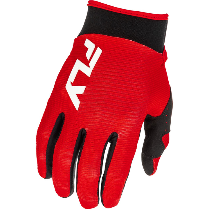 Fly Racing Youth F-16 Gloves Red/Black/White - Back of Hand View