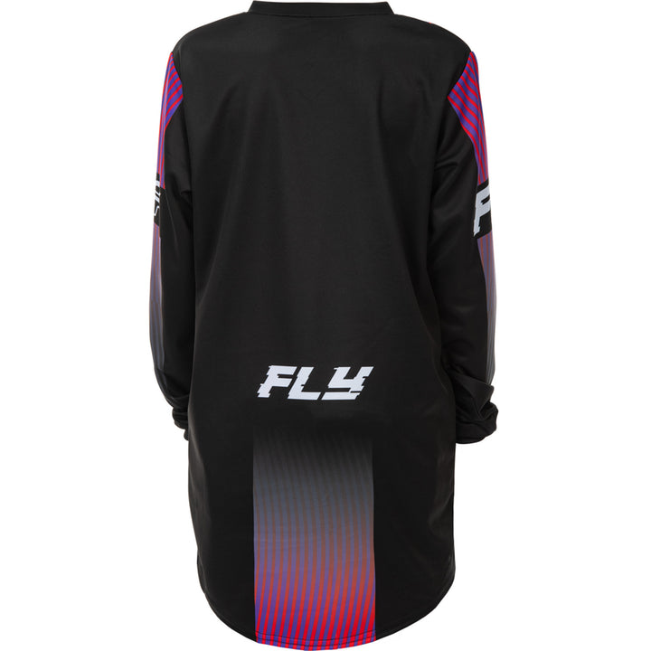 Fly Racing Youth F-16 Jersey Black/Red/Purple - Rear View