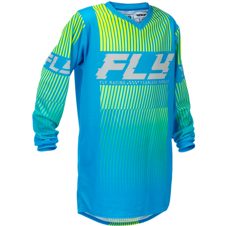 Fly Racing Youth F-16 Jersey Blue/Hi-Vis - Front View