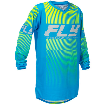 Fly Racing Youth F-16 Jersey Blue/Hi-Vis - Front View