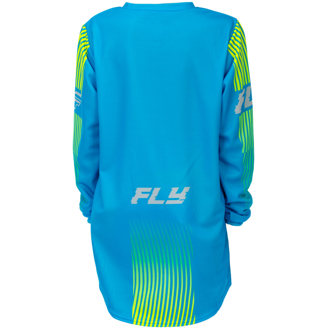 Fly Racing Youth F-16 Jersey Blue/Hi-Vis - Rear View