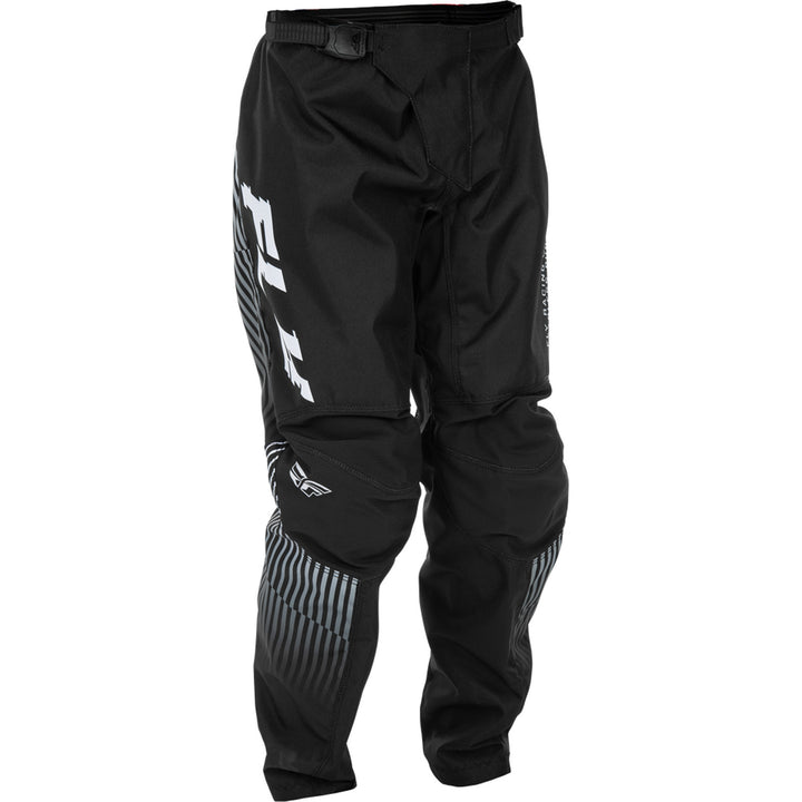 Fly Racing Youth F-16 Pants Black/White - Front Right Side View