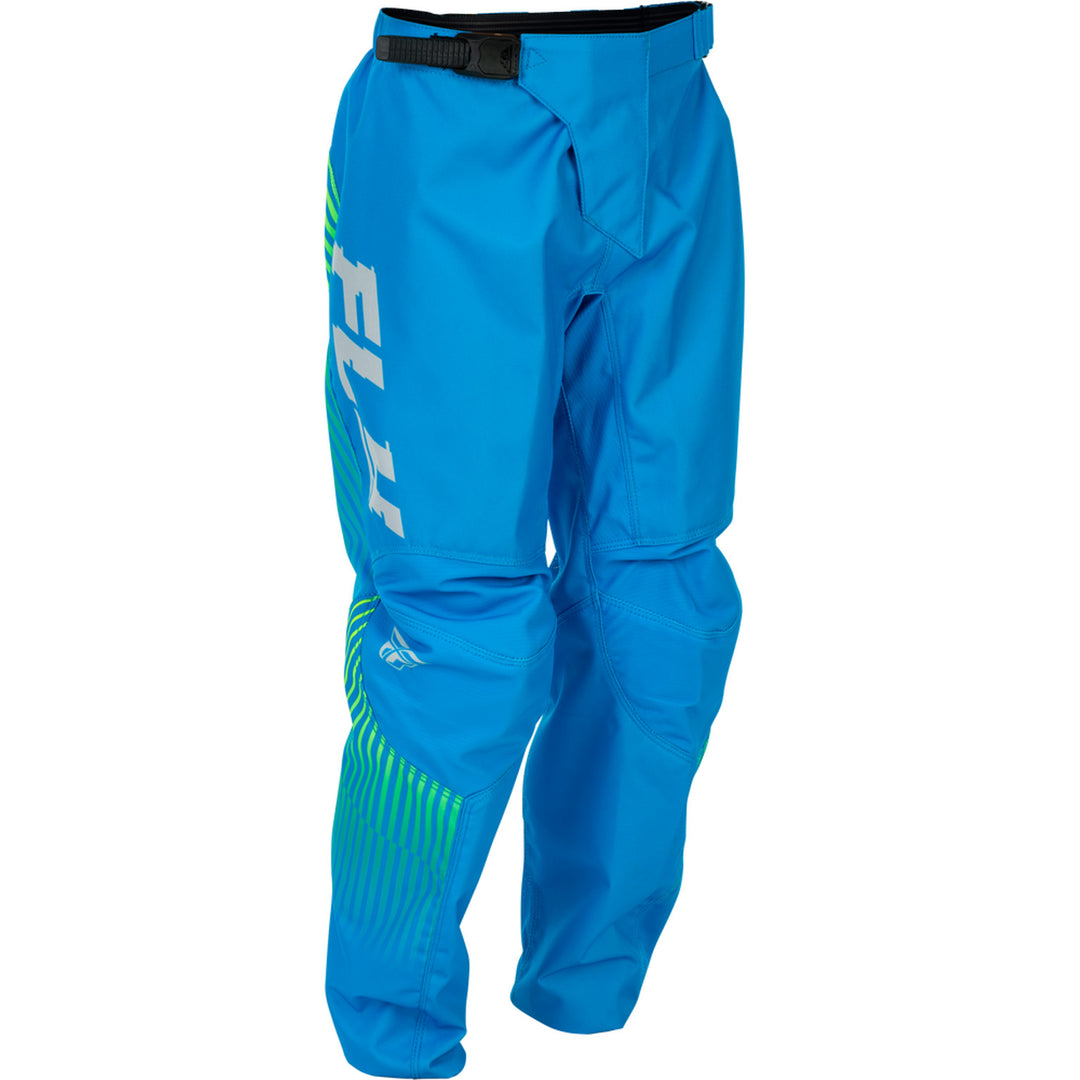 Fly Racing Youth F-16 Pants Blue/Hi-Vis - Front Right Side View