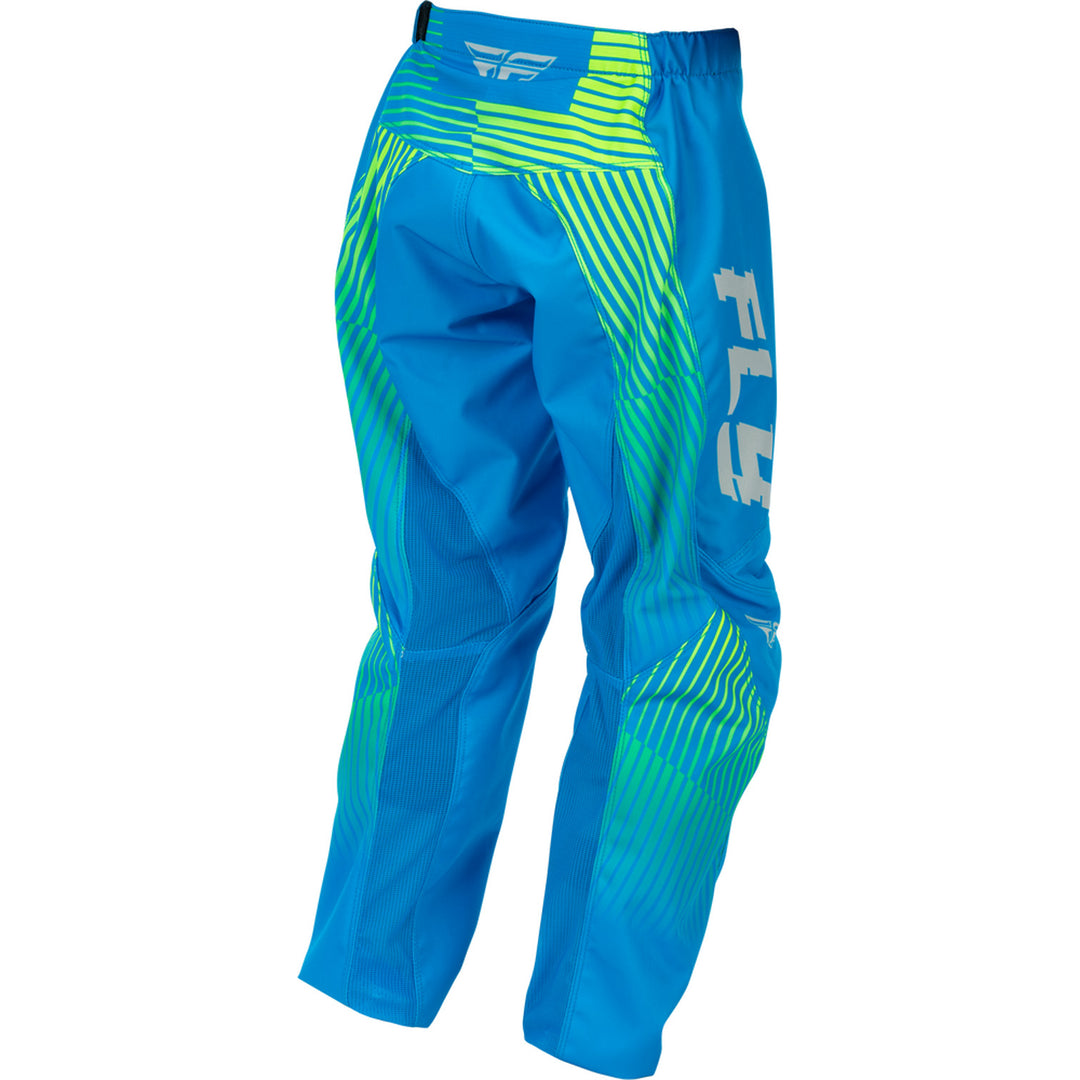 Fly Racing Youth F-16 Pants Blue/Hi-Vis - Rear Right Side View