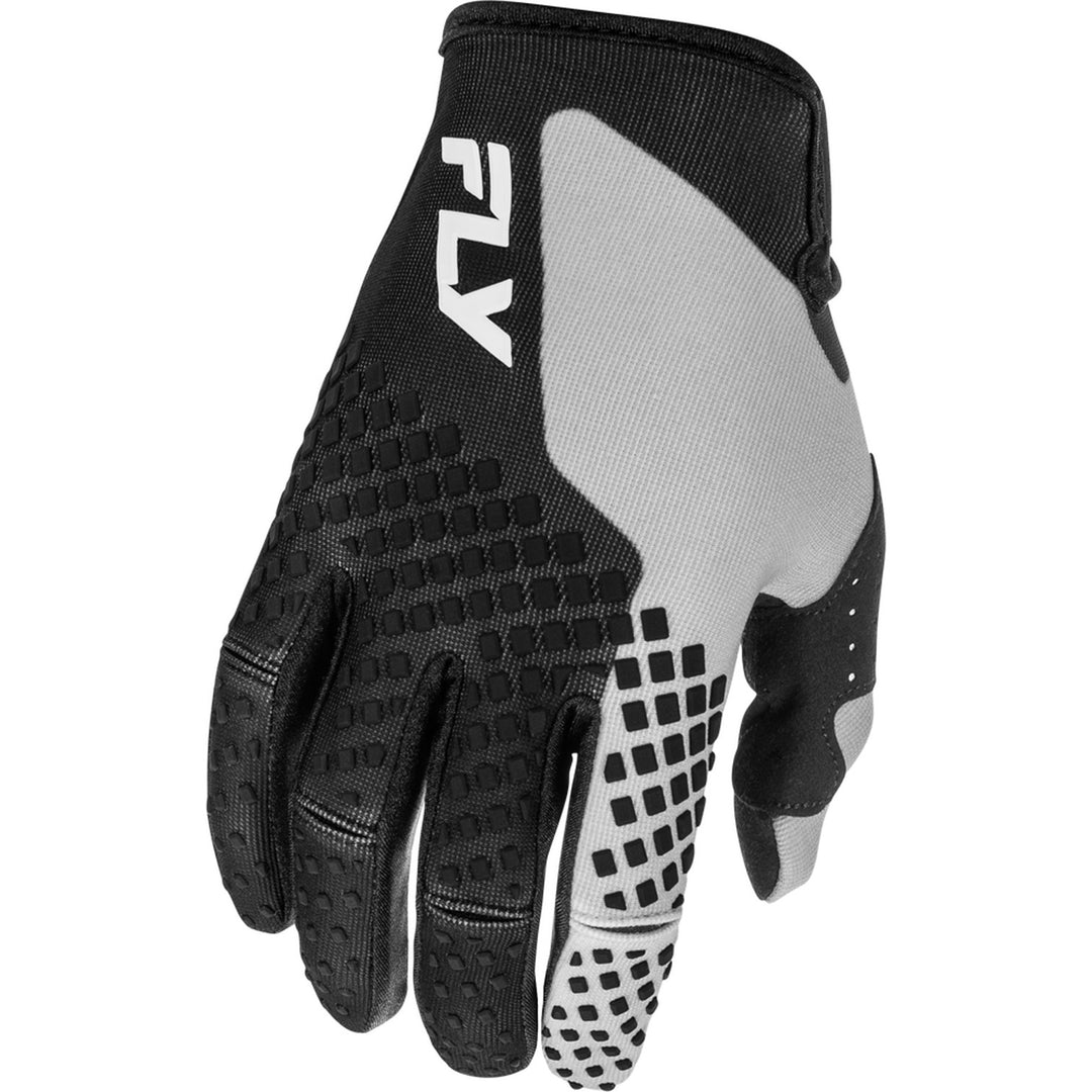 Fly Racing Youth Kinetic Gloves Black/Grey - Back of Hand View