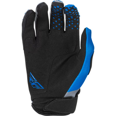 Fly Racing Youth Kinetic Gloves Blue/Grey/Black - Palm View