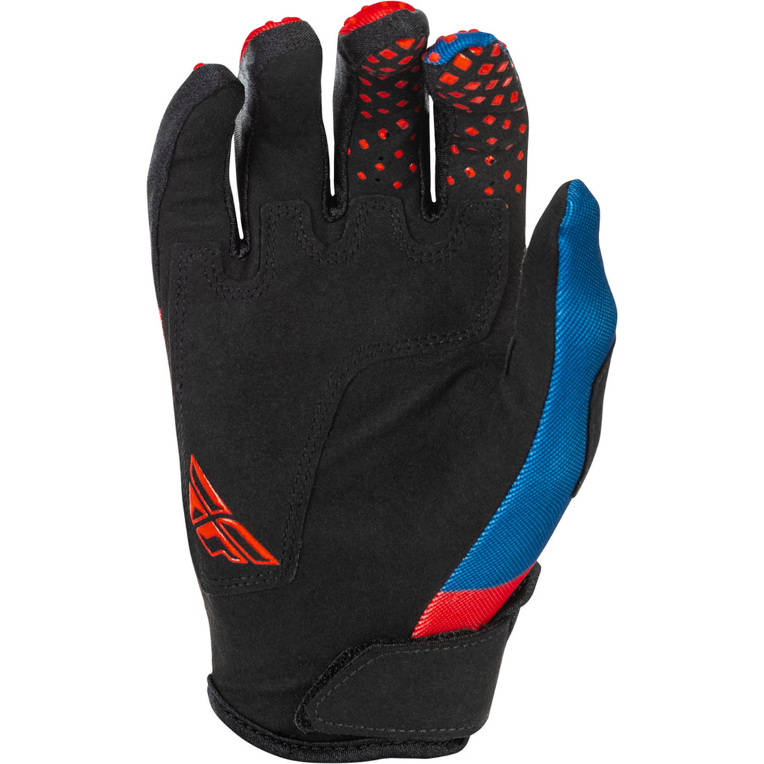 Fly Racing Youth Kinetic Gloves Red/White/Blue - Palm View