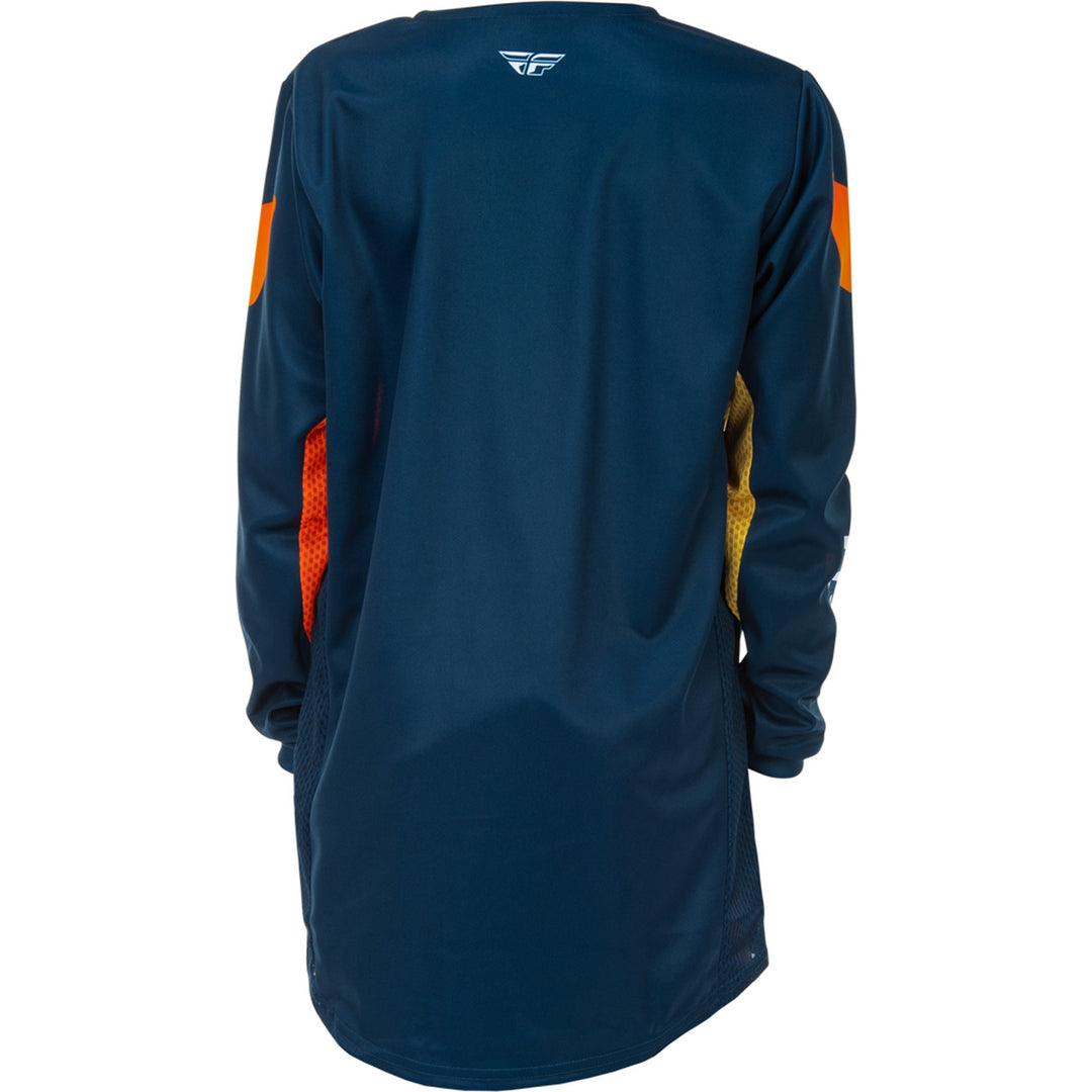 Fly Racing Youth Kinetic Jersey Navy/Orange - Rear View