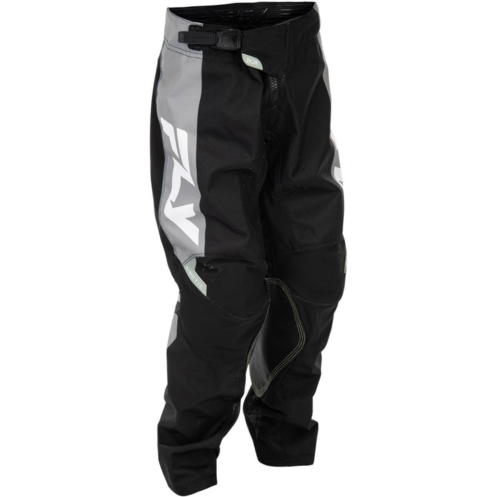 Fly Racing Youth Kinetic Pants Black/Grey - Front Right Side View