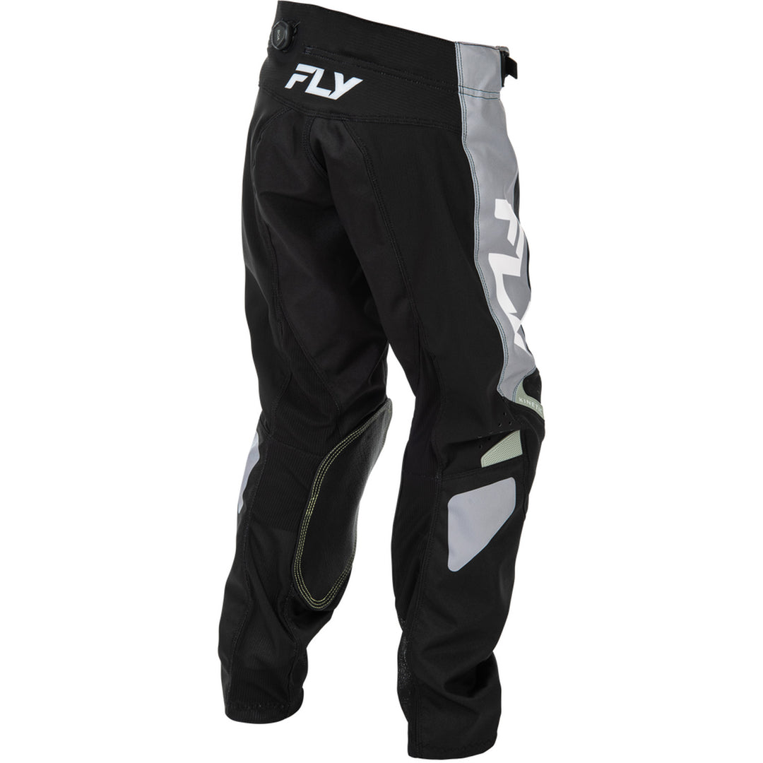 Fly Racing Youth Kinetic Pants Black/Grey - Rear Right Side View