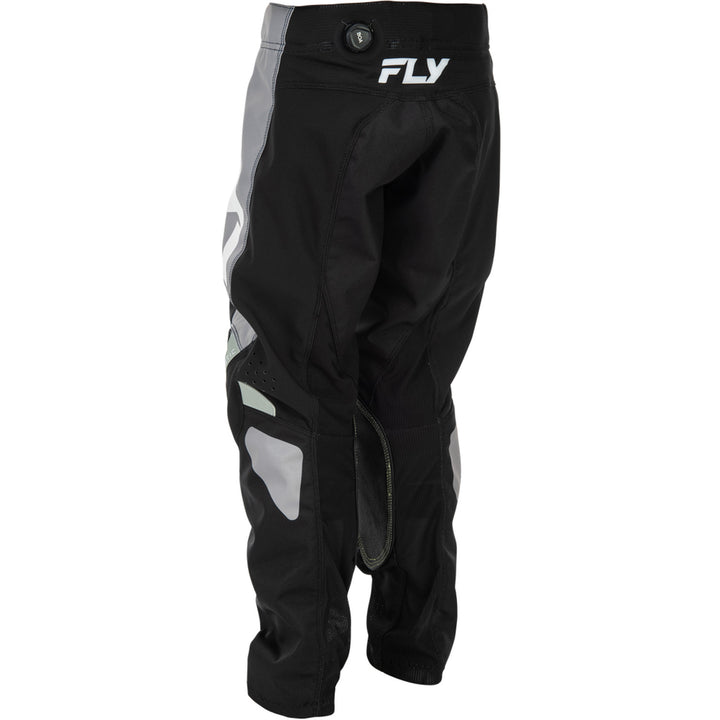 Fly Racing Youth Kinetic Pants Black/Grey - Rear Left Side View