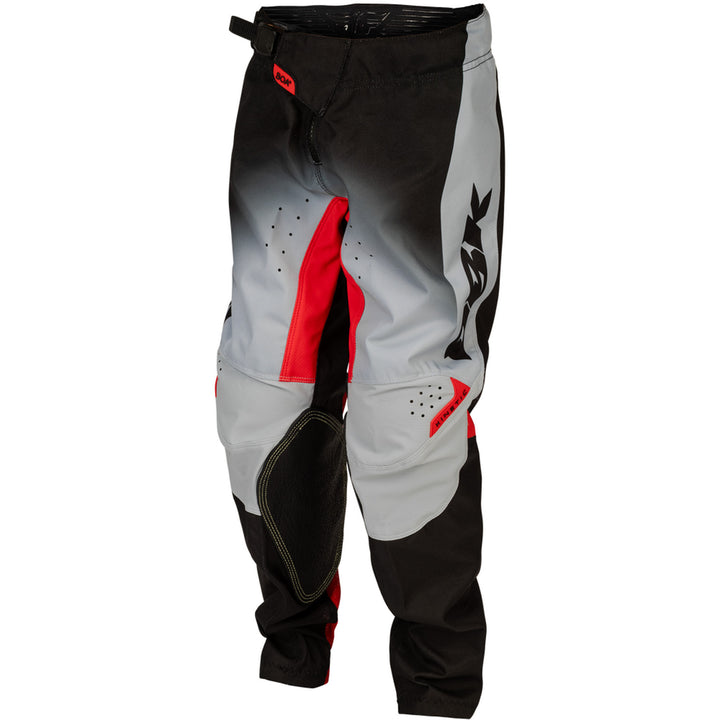 Fly Racing Youth Kinetic dbk. Pants Grey/Black/Red - Front Left Side View