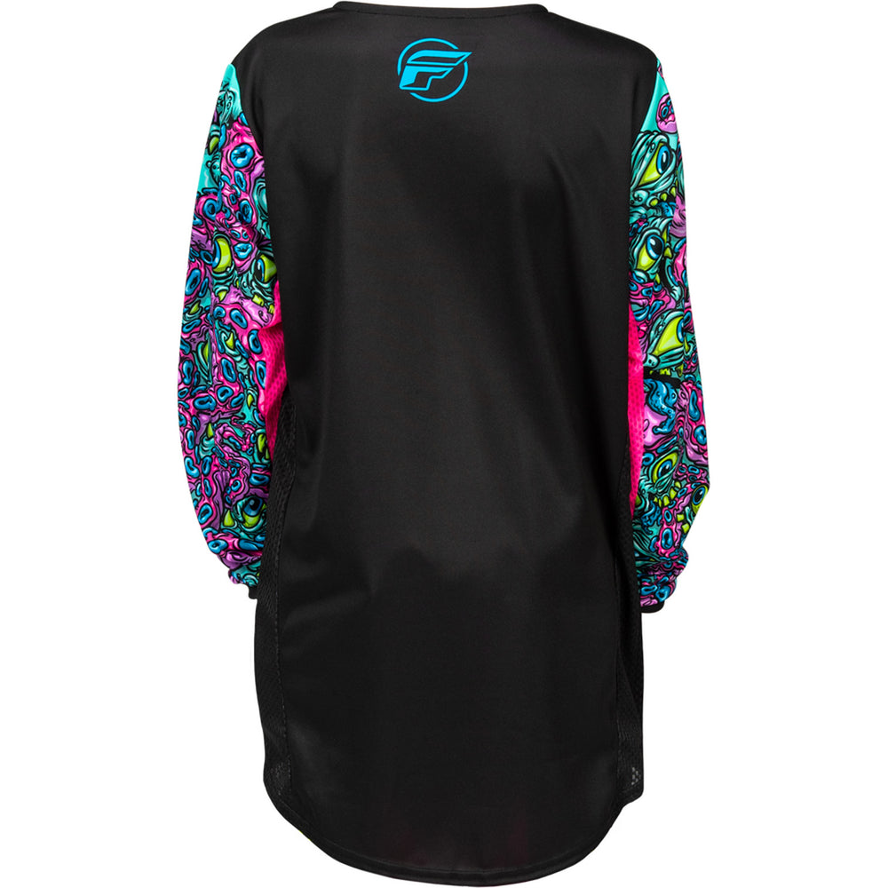 Fly Racing Youth Kinetic Mutant Jersey Black/Multi - Rear View