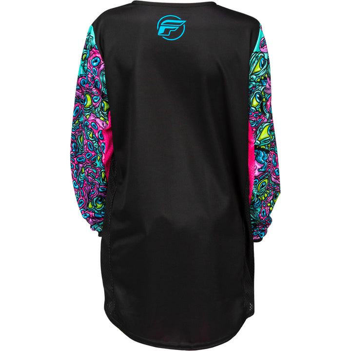 Fly Racing Youth Kinetic Mutant Jersey Black/Multi - Rear View