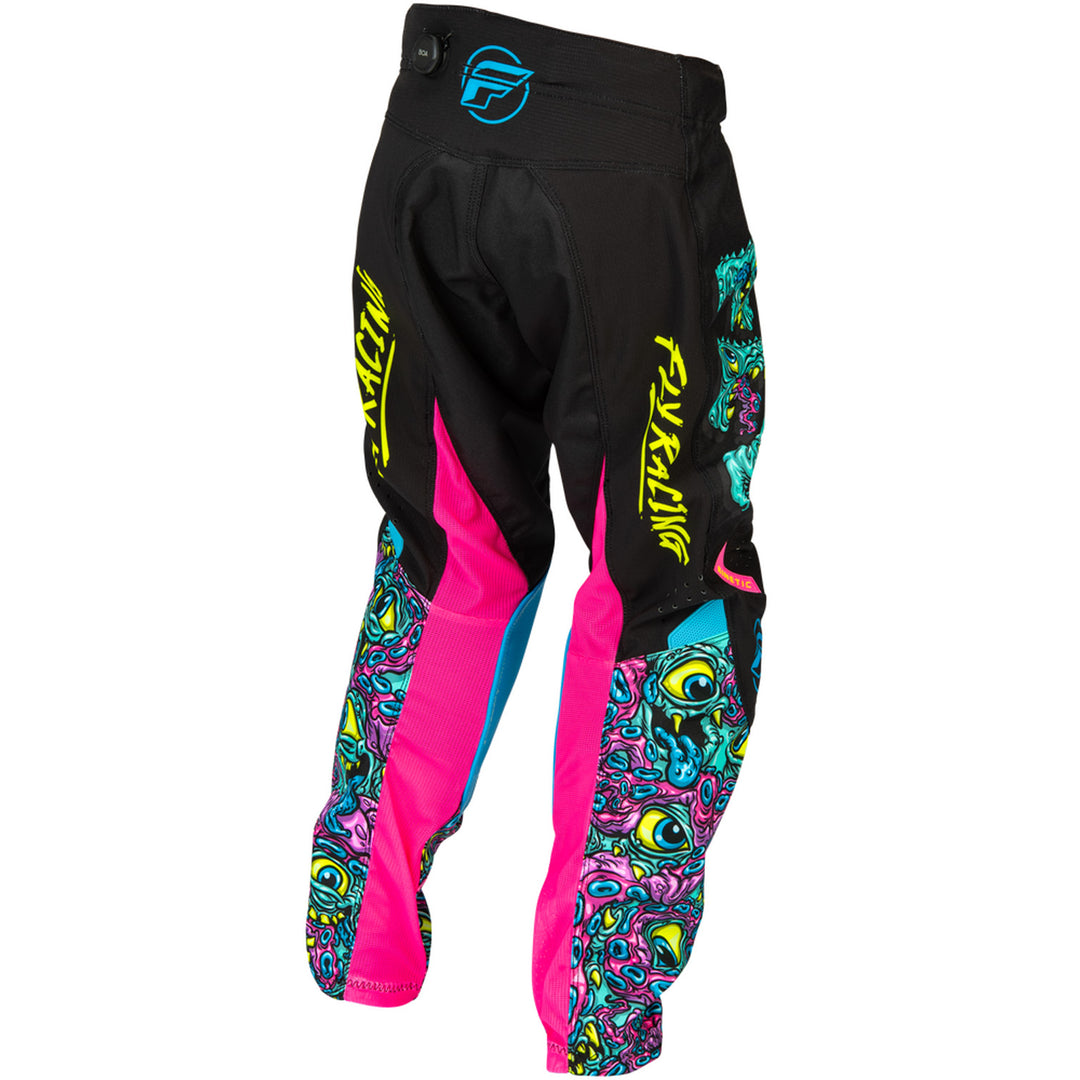 Fly Racing Youth Kinetic Mutant Pants Black/Multi - Rear Right Side View