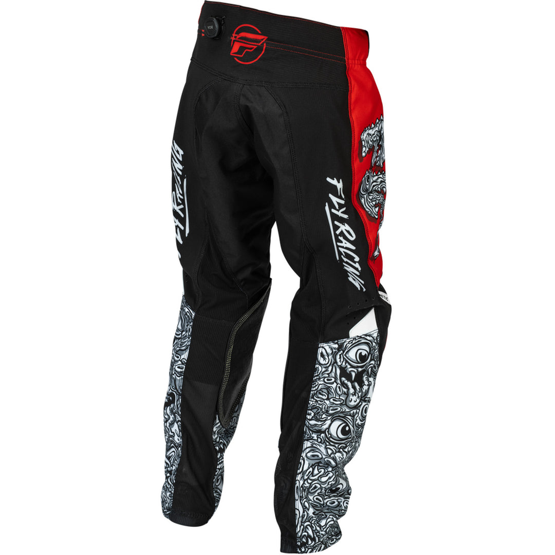 Fly Racing Youth Kinetic Mutant Pants Red/White/Black - Rear Right Side View