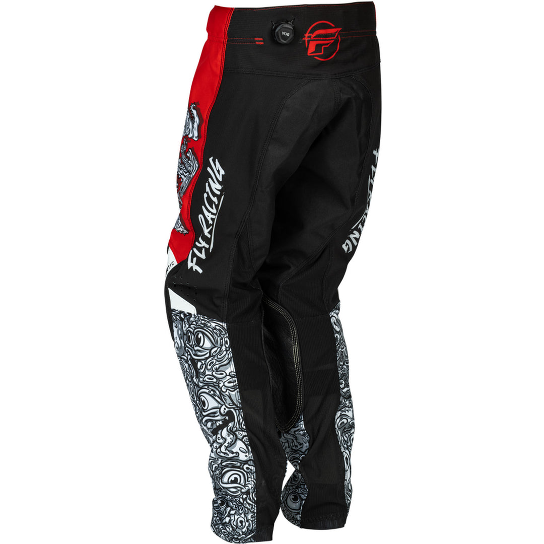 Fly Racing Youth Kinetic Mutant Pants Red/White/Black - Rear Left Side View