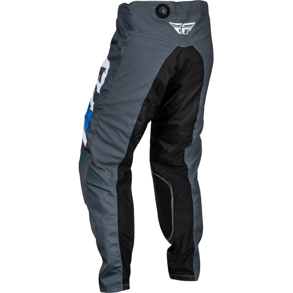 Fly Racing Youth Kinetic Prix Pants Bright Blue/Charcoal/White - Rear Left Side View