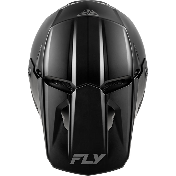 Fly Racing Youth Kinetic Solid Helmet Matte Black - Top Down View