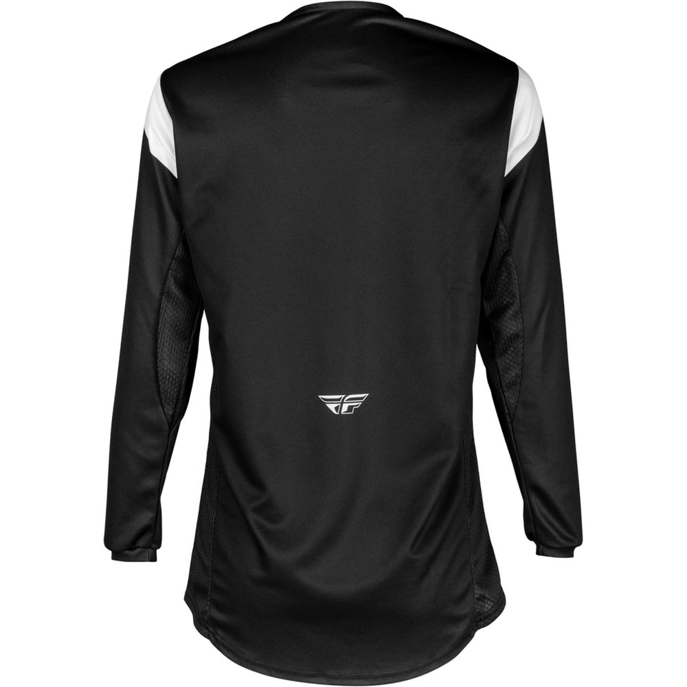 Fly Racing Youth Kinetic Stoke Jersey Black/White - Rear View