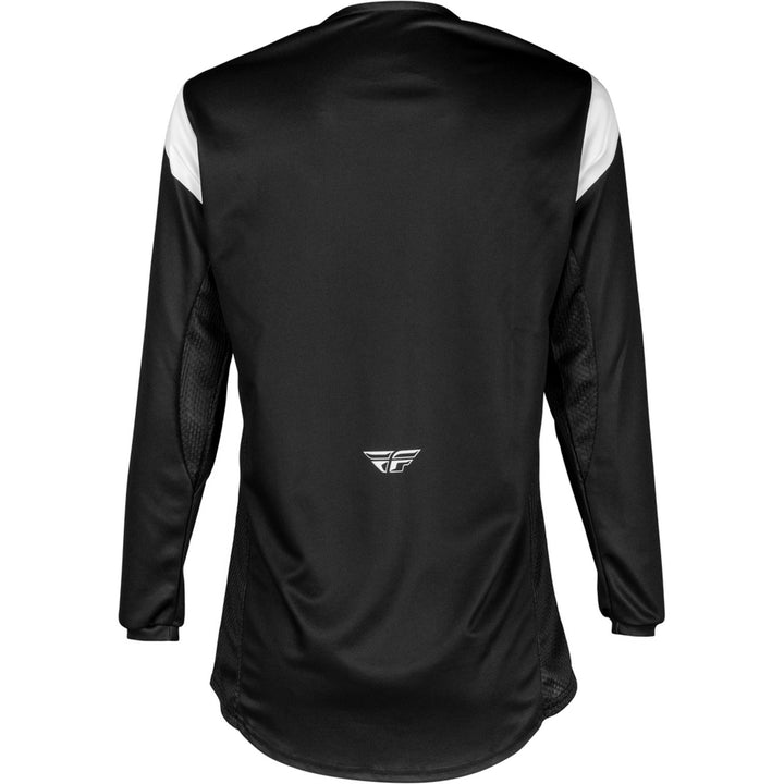 Fly Racing Youth Kinetic Stoke Jersey Black/White - Rear View