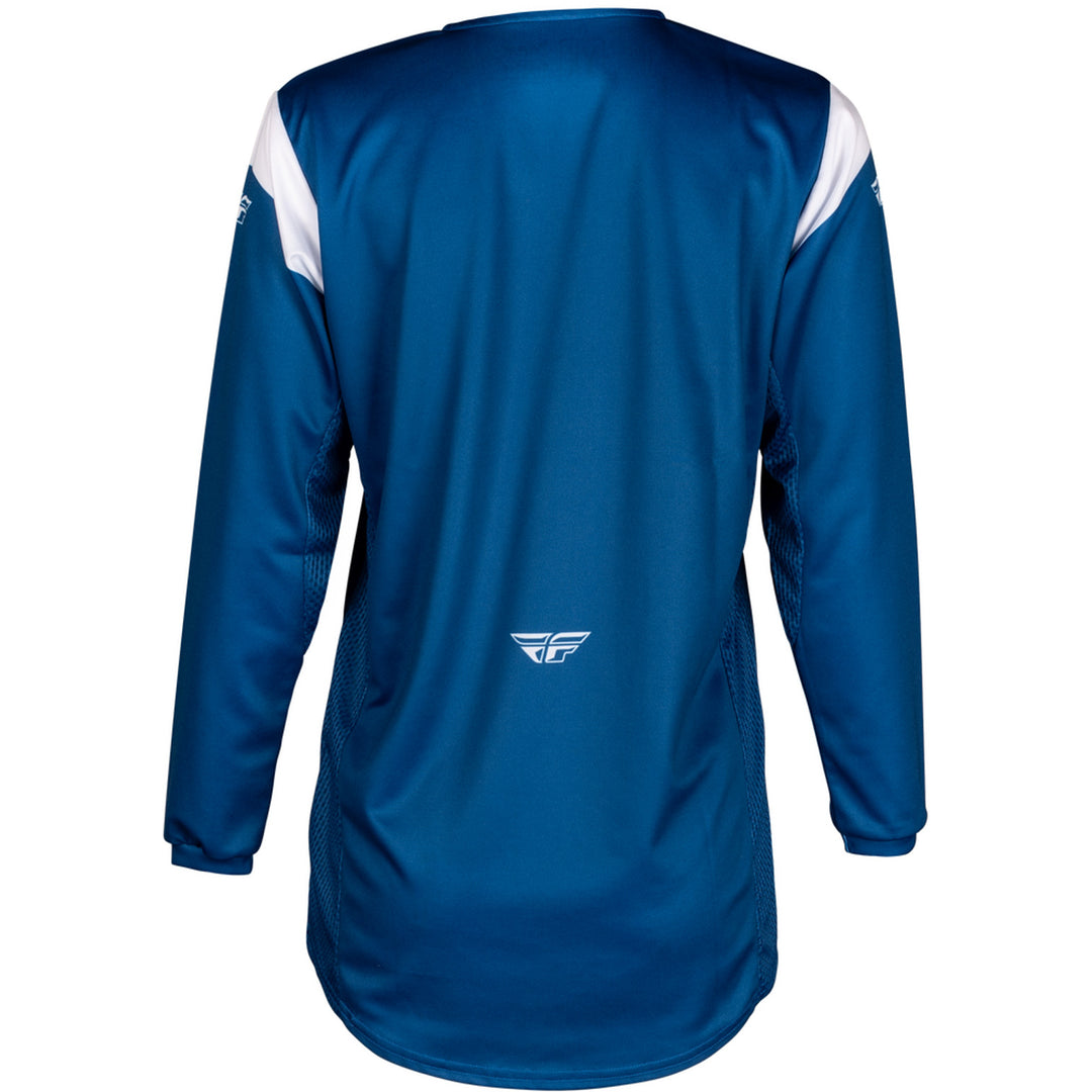 Fly Racing Youth Kinetic Stoke Jersey Navy/White - Rear View
