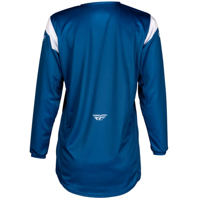 Fly Racing Youth Kinetic Stoke Jersey Navy/White - Rear View