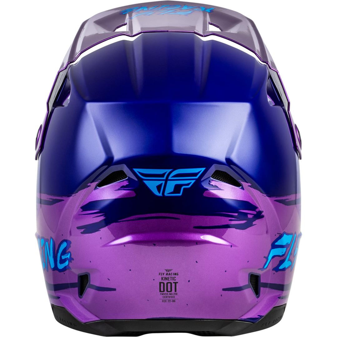 Fly Racing Youth Kinetic Surge Helmet Pink/Purple/Teal - Rear View