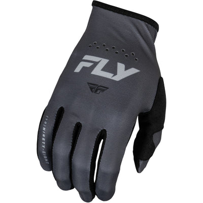 Fly Racing Youth Lite Gloves Charcoal/Black - Back of Hand View