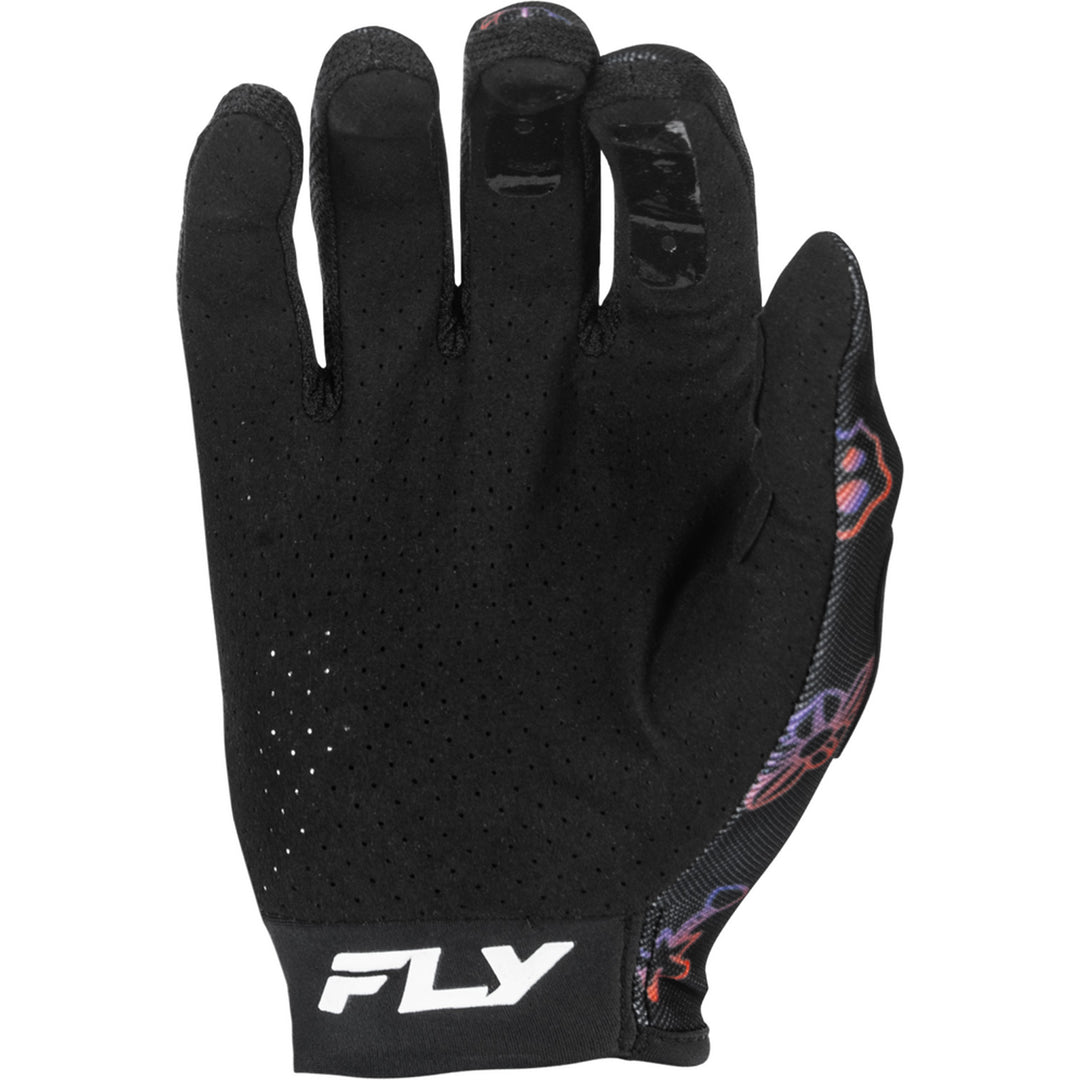 Fly Racing Youth Lite Outline Gloves Black/Red/Purple - Palm View