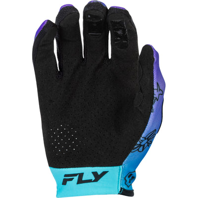 Fly Racing Youth Lite Outline Gloves Purple/Blue/Black - Palm View